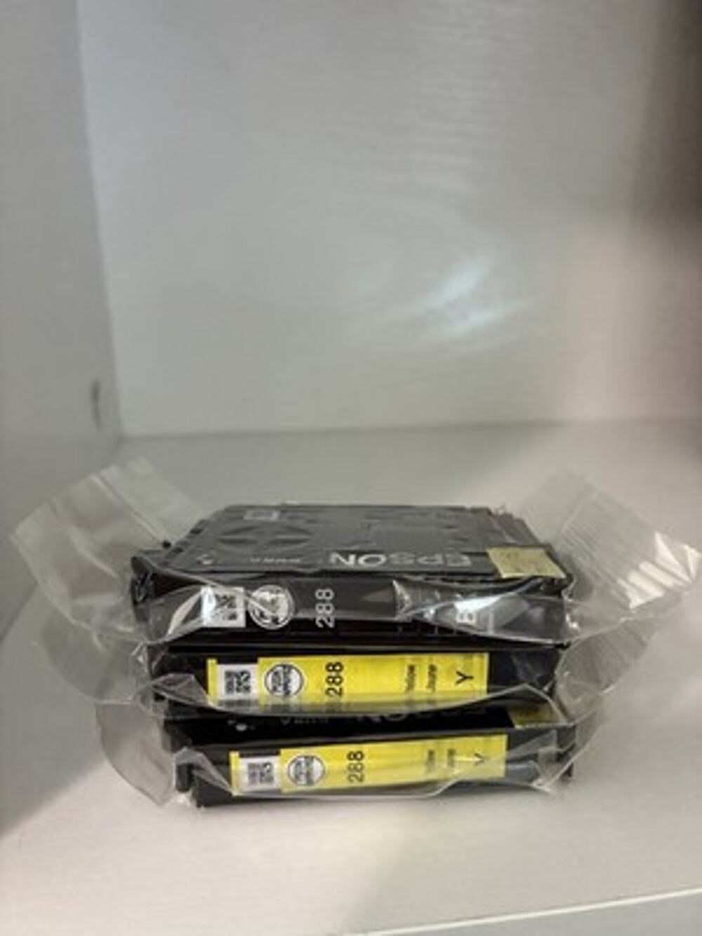Lot of Genuine Epson (1) 288 Black (2) 288 Yellow Ink Combo - Open Box